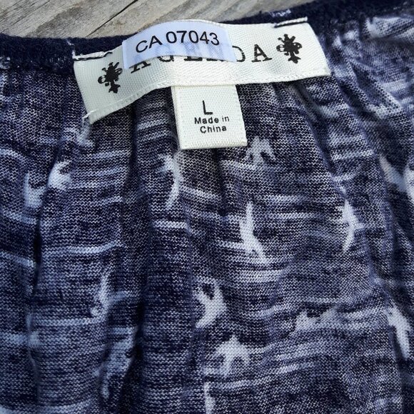 AGENDA Front Tie Birds in Flight Blouse Large - Picture 3 of 4